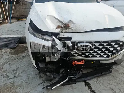 Photo 1 of 23: 2021 Hyundai Santa Fe, VIN KMHS381HGMU412104 — Korean insurance auction