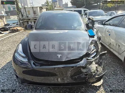 Photo 1 of 8: 2021 Tesla Model Y Standard Range, VIN 5YJYGDED7MF176990 — Korean insurance auction
