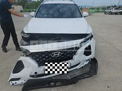 Photo 1 of 32: 2018 Hyundai Santa Fe, VIN KMHS381BBKU009486 — Korean insurance auction