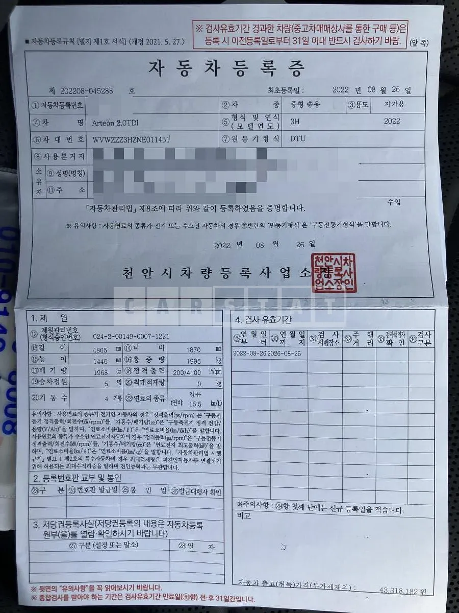 Photo 2 of 21: 2022 Volkswagen Atheon 2.0TDI — Korean insurance auction