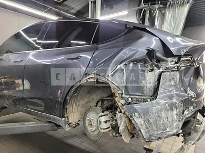 Photo 1 of 18: 2021 Tesla Model Y Long Range, VIN 5YJYGDEE0MF168609 — Korean insurance auction