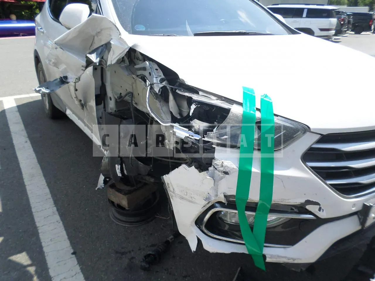 Photo 2 of 24: 2017 Hyundai Santa Fe, VIN KMHSW81UBJU784949 — Korean insurance auction