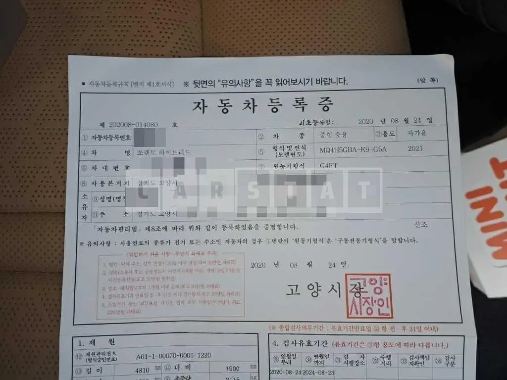 Photo 2 of 67: 2020 Kia Sorento Hybrid — Korean insurance auction
