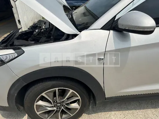 Photo 2 of 16: 2018 Hyundai Tucson, VIN KMHJ281ADJU691522 — Korean insurance auction
