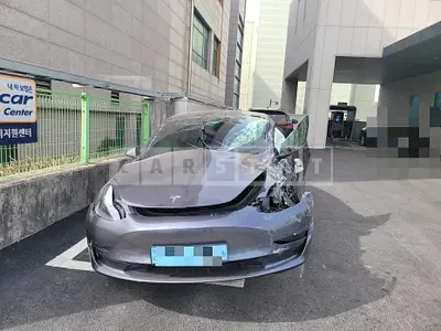 Photo 1 of 14: 2021 Tesla Model 3 Long Range, VIN 5YJ3E1EB2MF946199 — Korean insurance auction