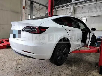 Photo 1 of 7: 2021 Tesla Model 3 Long Range, VIN 5YJ3E1EB0MF947416 — Korean insurance auction