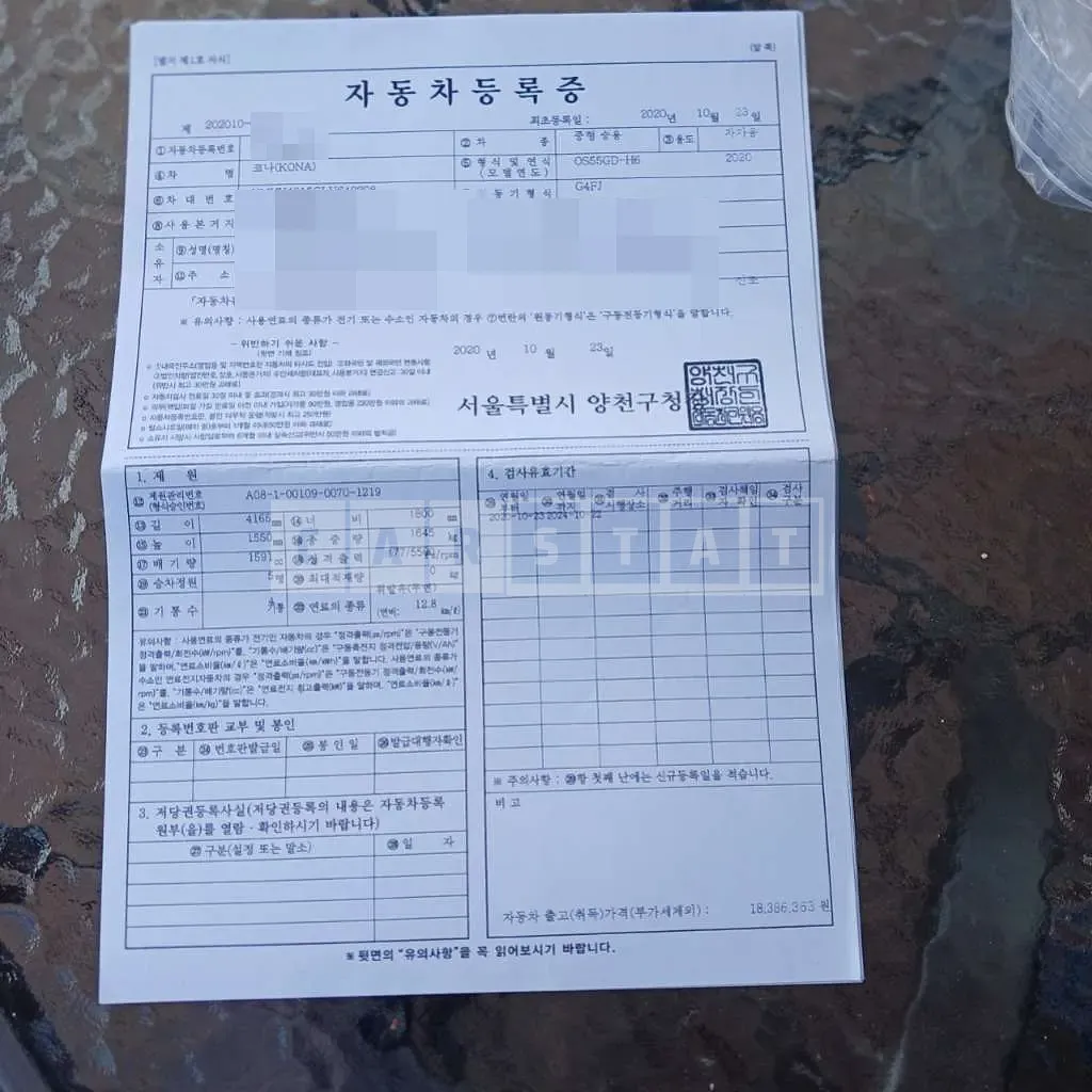 Photo 2 of 2: 2020 Hyundai Kona Gasoline 1.6 — Korean insurance auction
