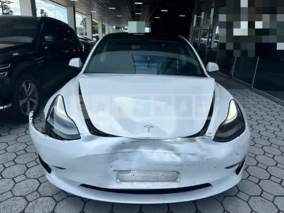 Photo 1 of 21: 2021 Tesla Model 3 Long Range, VIN 5YJ3E1EB4MF024713 — Korean insurance auction
