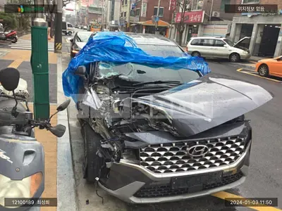 Photo 1 of 22: 2021 Hyundai Santa Fe, VIN KMHS281LGMU411223 — Korean insurance auction
