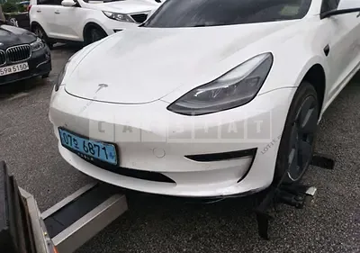 Photo 1 of 11: 2021 Tesla Model 3 Long Range, VIN 5YJ3E1EBXMF011335 — Korean insurance auction