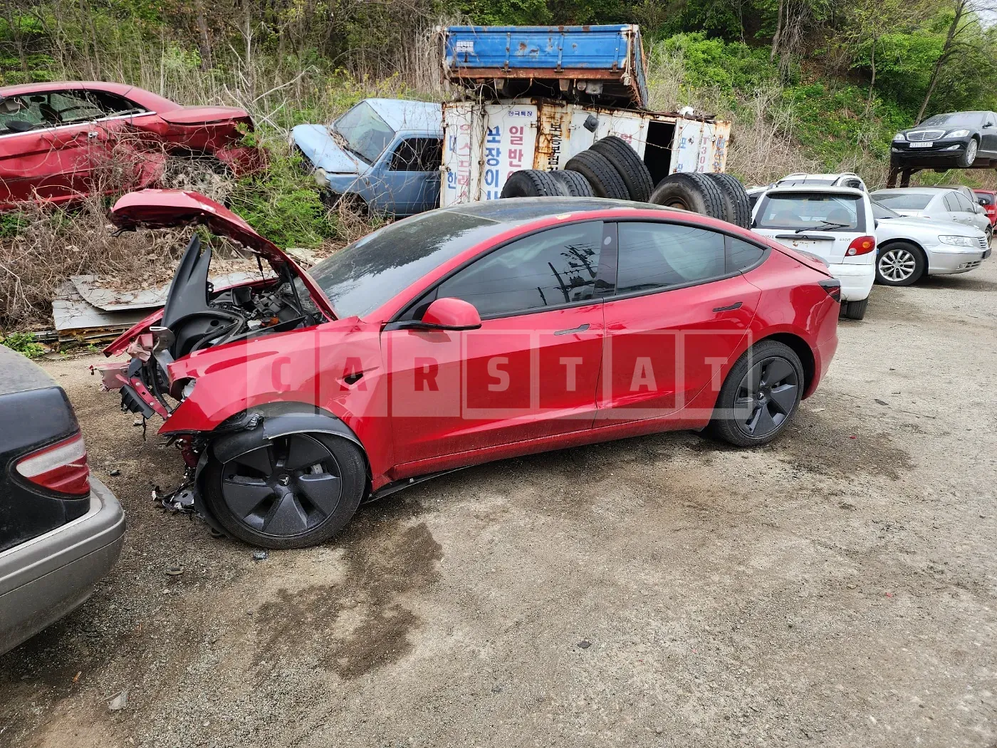 Photo 2 of 7: 2021 Tesla Model 3 Long Range, VIN 5YJ3E1EB4MF010519 — Korean insurance auction