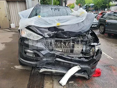 Photo 1 of 38: 2015 Hyundai Santa Fe, VIN KMHSW81XBFU466607 — Korean insurance auction