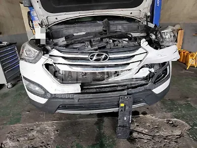 Photo 1 of 30: 2015 Hyundai Santa Fe, VIN KMHSW81UBFU482159 — Korean insurance auction