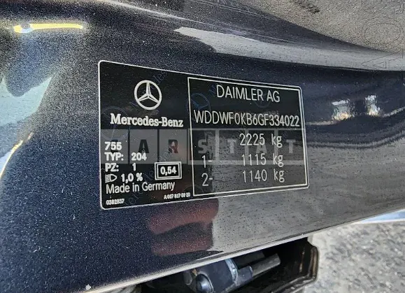 Photo 2 of 9: 2016 Mercedes-Benz C250d 4Matic, VIN WDDWF0KB6GF334022 — Korean insurance auction