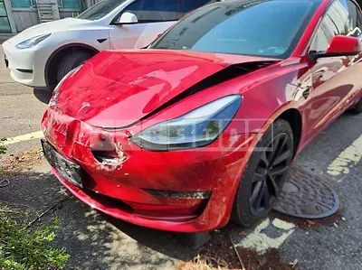 Photo 1 of 21: 2021 Tesla Model 3 Long Range, VIN 5YJ3E1EB9MF024688 — Korean insurance auction