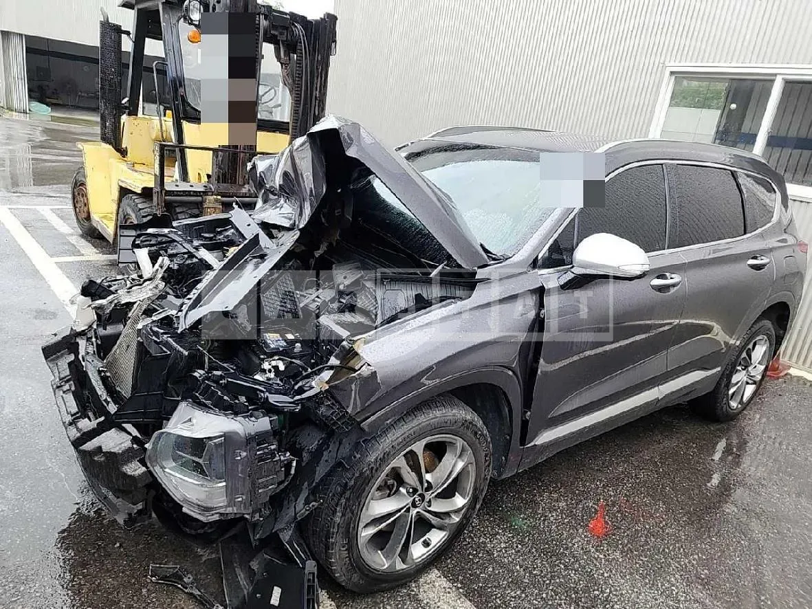 Photo 2 of 8: 2018 Hyundai Santa Fe R2.2 (TM), VIN KMHS581CDKU109797 — Korean insurance auction