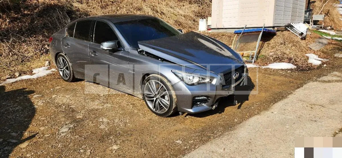 Photo 2 of 4: 2015 Infiniti Audi Q50S Hybrid, VIN JNKAV71EXFM540044 — Korean insurance auction