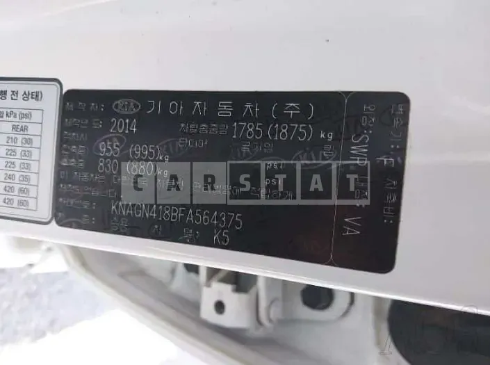 Photo 2 of 10: 2015 Kia K5, VIN KNAGN418BFA564375 — Korean insurance auction