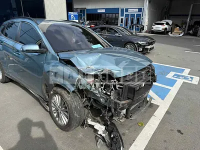 Photo 1 of 18: 2018 Hyundai Kona, VIN KMHK4815GJU101558 — Korean insurance auction