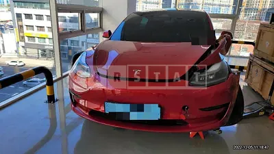 Photo 1 of 6: 2021 Tesla Model 3 Long Range, VIN 5YJ3E1EB3MF892069 — Korean insurance auction