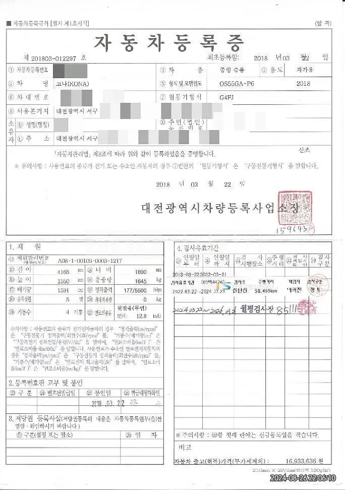 Photo 2 of 8: 2018 Hyundai Kona — Korean insurance auction