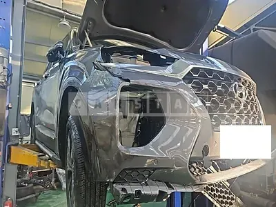 Photo 1 of 10: 2019 Hyundai Santa Fe, VIN KMHS381BBKU097525 — Korean insurance auction