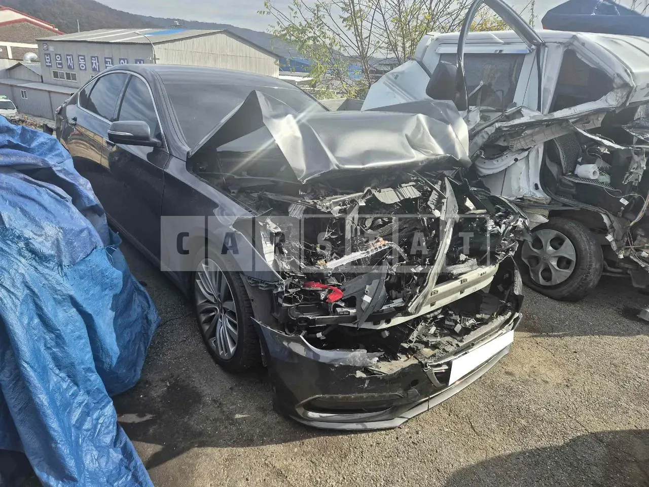 Photo 2 of 44: 2019 Hyundai Genesis G80, VIN KMHGM41DBKU331430 — Korean insurance auction