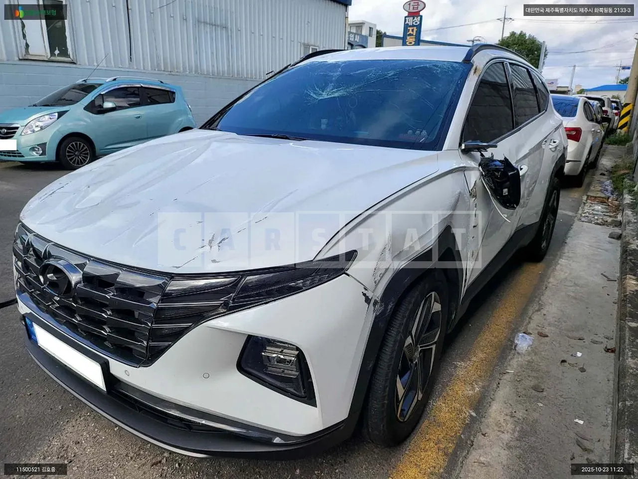 Photo 2 of 16: 2021 Hyundai Tucson, VIN KMHJE81BGNU084049 — Korean insurance auction