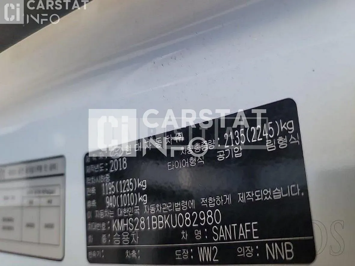 Photo 2 of 21: 2018 Hyundai Santa Fe 2.0 — Korean insurance auction