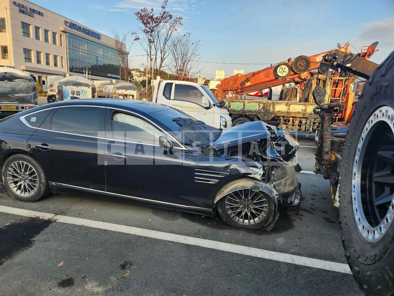 Photo 2 of 21: 2021 Genesis G80, VIN KMTGA41BDMU091730 — Korean insurance auction