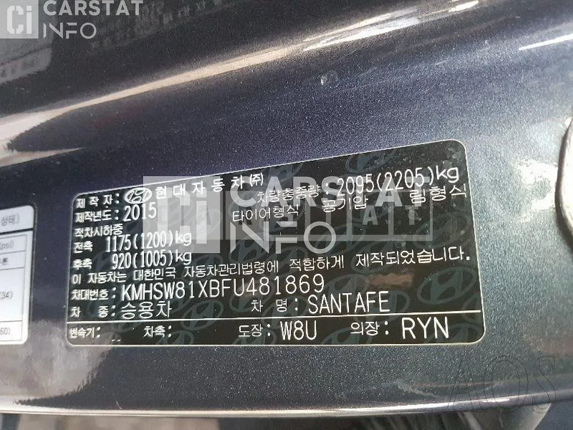 Photo 2 of 24: 2015 Hyundai Santa Fe 2.2 — Korean insurance auction