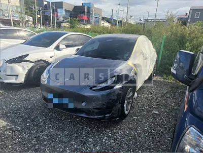 Photo 1 of 5: 2022 Tesla Model Y Long Range, VIN 7SAYG0EE6HF413546 — Korean insurance auction