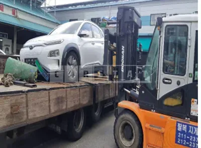 Photo 1 of 15: 2020 Hyundai Kona Electric, VIN KMHK281GFLU107238 — Korean insurance auction