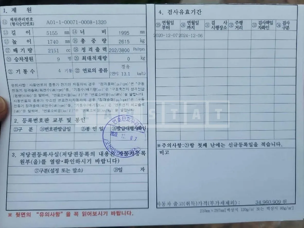 Photo 3 of 3: 2020 Kia Carnivals — Korean insurance auction