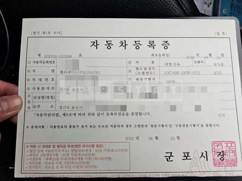 Photo 2 of 41: 2022 Hyundai Palisade 2.2, VIN KMHR281ABPU521061 — Korean insurance auction
