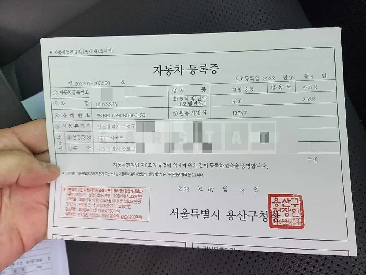 Photo 2 of 78: 2022 Honda Odyssey, VIN 5KBRL6890NB600453 — Korean insurance auction