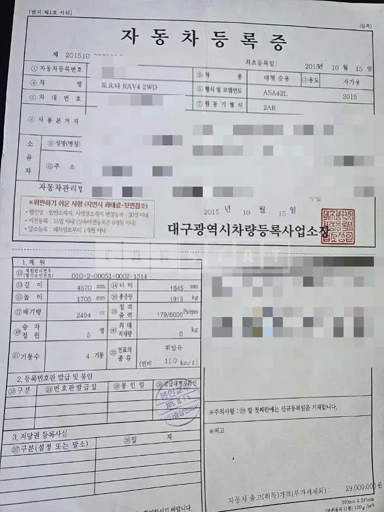 Photo 2 of 14: 2015 Toyota Love 4 — Korean insurance auction
