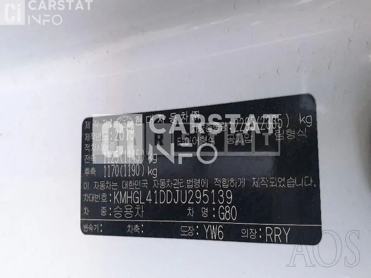 Photo 2 of 6: 2018 Genesis Genece G80 3.3, VIN KMHGL41DDJU295139 — Korean insurance auction