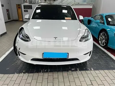 Photo 1 of 19: 2021 Tesla Model Y Long Range, VIN 5YJYGDEE7MF168493 — Korean insurance auction