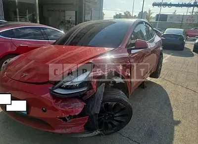 Photo 1 of 21: 2021 Tesla Model Y Performance, VIN 5YJYGDEFXMF227884 — Korean insurance auction