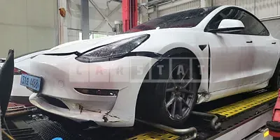 Photo 1 of 20: 2021 Tesla Model 3 Long Range, VIN 5YJ3E1EB6MF952085 — Korean insurance auction