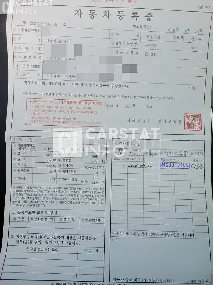 Photo 2 of 6: 2016 Jaguar XF 20d — Korean insurance auction