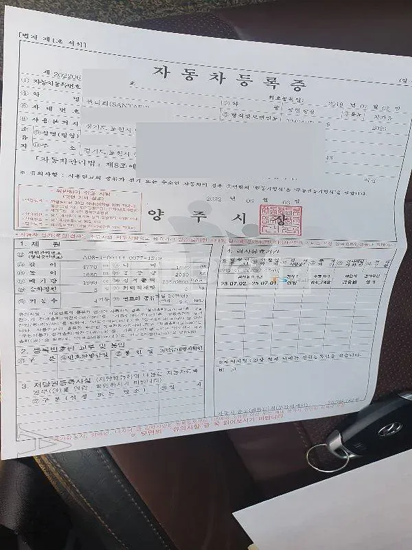 Photo 2 of 35: 2019 Hyundai Santa Fe TM, VIN KMHS581ABLU203541 — Korean insurance auction