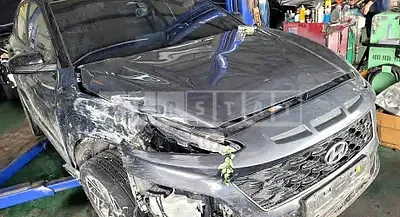 Photo 1 of 11: 2021 Hyundai Kona, VIN KMHK5813GMU707119 — Korean insurance auction