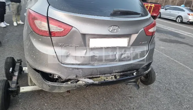 Photo 2 of 9: 2015 Hyundai Tucson, VIN KMHJT81VBFU017175 — Korean insurance auction