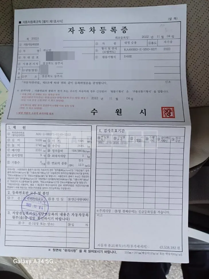 Photo 2 of 28: 2022 Kia Carnival 2.2, VIN KNANE81BBPS247295 — Korean insurance auction