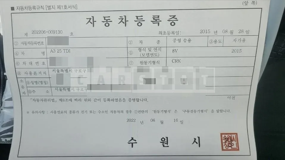 Photo 2 of 8: 2015 Audi A3 25 TDI — Korean insurance auction
