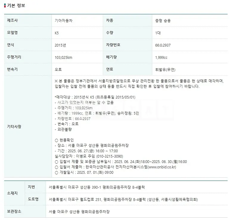 Photo 2 of 17: 2015 Kia K5 — Korean insurance auction
