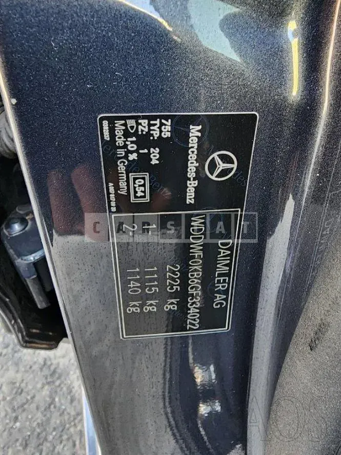 Photo 2 of 9: 2016 Mercedes-Benz C250 d 4Matic, VIN WDDWF0KB6GF334022 — Korean insurance auction