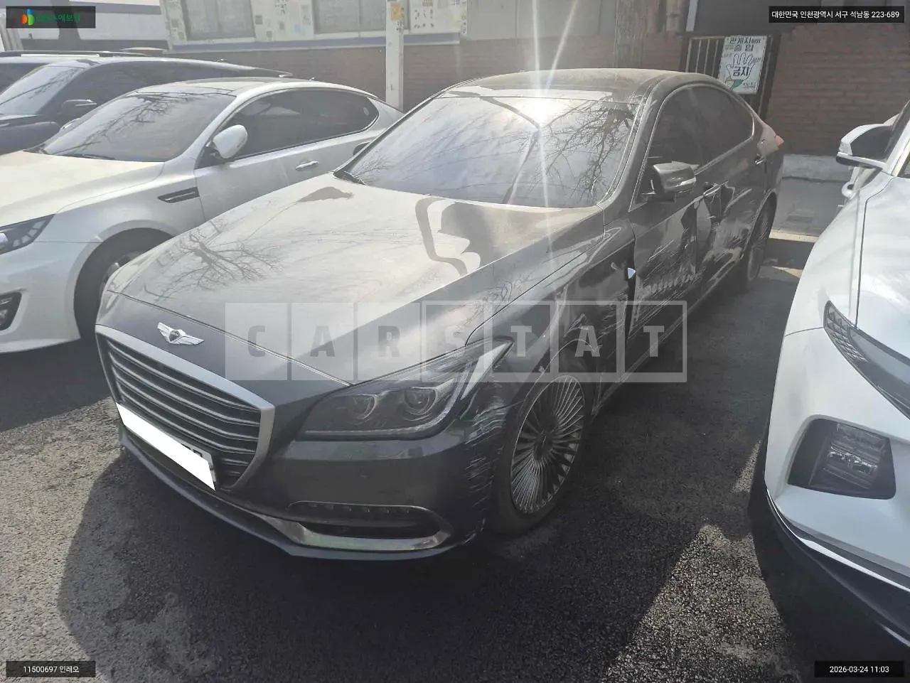 Photo 2 of 31: 2018 Hyundai Genesis G80, VIN KMHGM412DJU286280 — Korean insurance auction